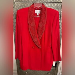 NWT VALERIE STEVENS Hand Beaded Skirt Suit